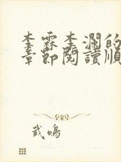 李霖李澜的最新章节阅读顺序封面