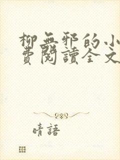 柳无邪的小说免费阅读全文