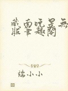 藏南晚星无删减版笔趣阁封面