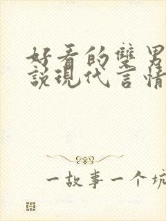 好看的双男主小说现代言情