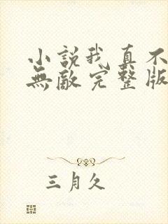 小说我真不想太无敌完整版未删减小说