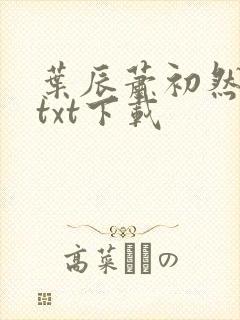 叶辰萧初然最新txt下载