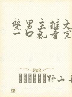 双男主推文小说一口气看完