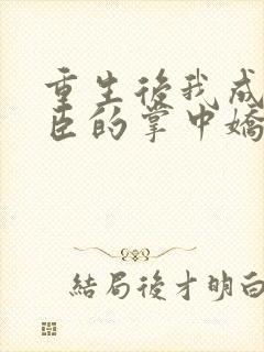 重生后我成了权臣的掌中娇全文