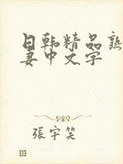日韩精品熟女人妻中文字