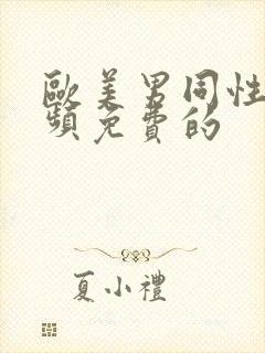 欧美男同性恋视频免费的