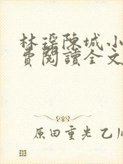 林瑶陈城小说免费阅读全文最新章节