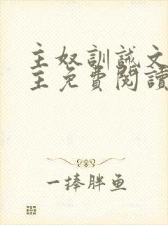 主奴训诫文双男主免费阅读