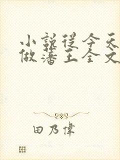 小说从今天开始做藩王全文封面
