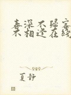 春深不归客清梦不相逢在线阅读