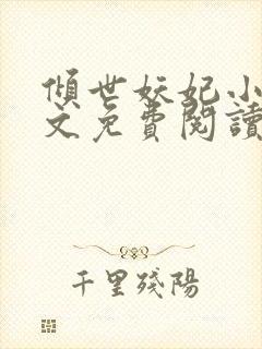 倾世妖妃小说全文免费阅读封面