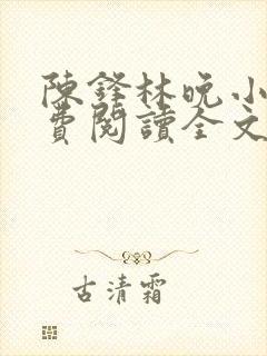 陈锋林晚小说免费阅读全文最新章节