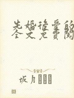 先婚后爱的小说全文免费阅读封面