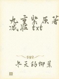 九重紫原著无删减版 txt