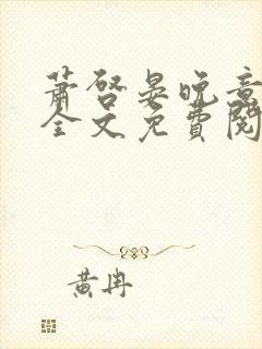 萧启晏晚意小说全文免费阅读