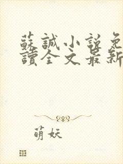 苏诚小说免费阅读全文最新章节封面