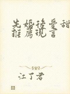 先婚后爱甜宠文推荐现言