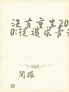 没有重生2000:从追求青涩校花同桌开始小说