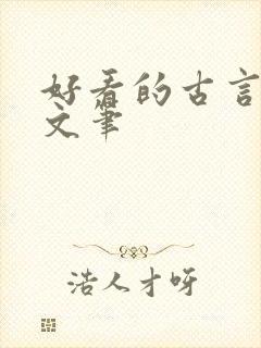 好看的古言小说文笔