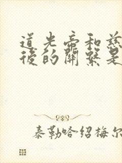 道光帝和慈禧太后的关系是什么封面