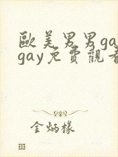 欧美男男gaygay免费观看