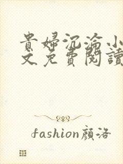 贵妇沉沦小说全文免费阅读最新章节