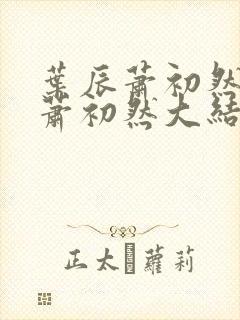 叶辰萧初然叶辰萧初然大结局