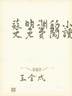 苏明渊的小说全文免费阅读无弹窗