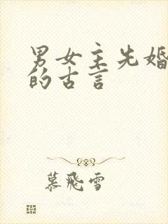 男女主先婚后爱的古言