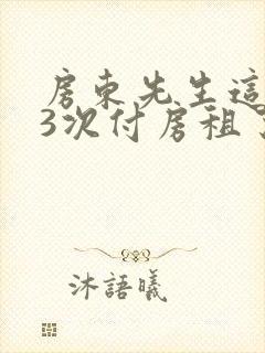 房东先生这是第3次付房租了封面