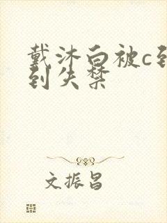 戴沐白被c到爽到失禁封面