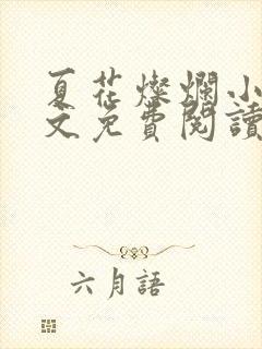 夏花灿烂小说全文免费阅读