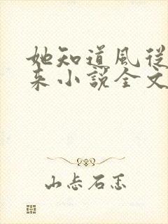 她知道风从哪里来小说全文免费阅读