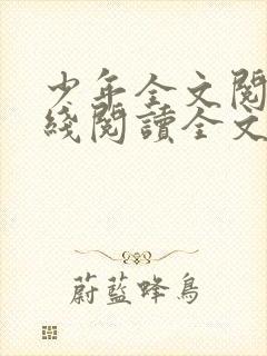 少年全文阅读在线阅读全文第一季