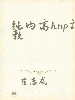 纯肉高hnp调教