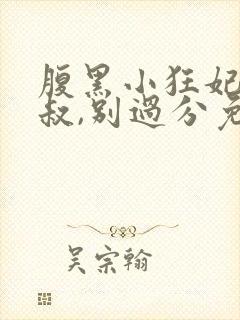 腹黑小狂妃,皇叔,别过分免费阅读封面