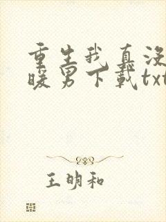 重生我真没想当暖男下载txt
