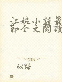 江婉小说最新章节全文阅读