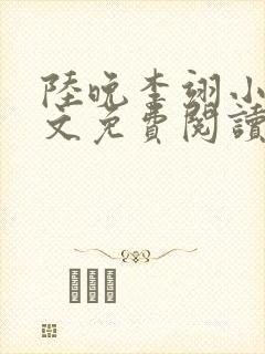 陆晚李翊小说全文免费阅读无弹窗封面