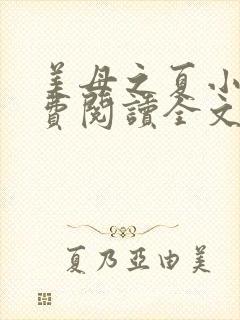 美母之夏小说免费阅读全文最新章节