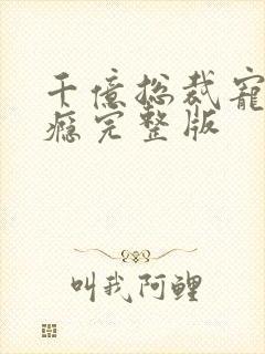 千亿总裁宠妻成瘾完整版封面