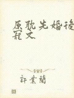 原耽先婚后爱甜宠文