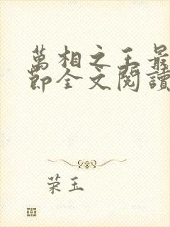 万相之王最新章节全文阅读无弹窗