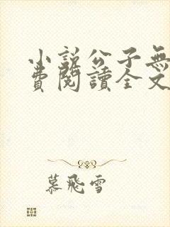 小说公子无双免费阅读全文封面