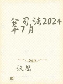 公司法2024年7月