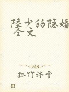 陆少的隐婚罪妻 全文