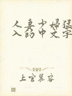 人妻少妇猛烈进入的中文字幕