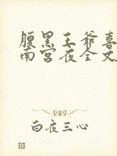 腹黑王爷喜当爹南宫夜全文免费阅读封面