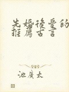 先婚后爱的小说推荐古言封面