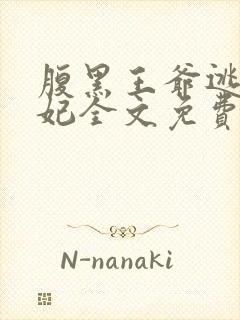 腹黑王爷逃跑王妃全文免费阅读